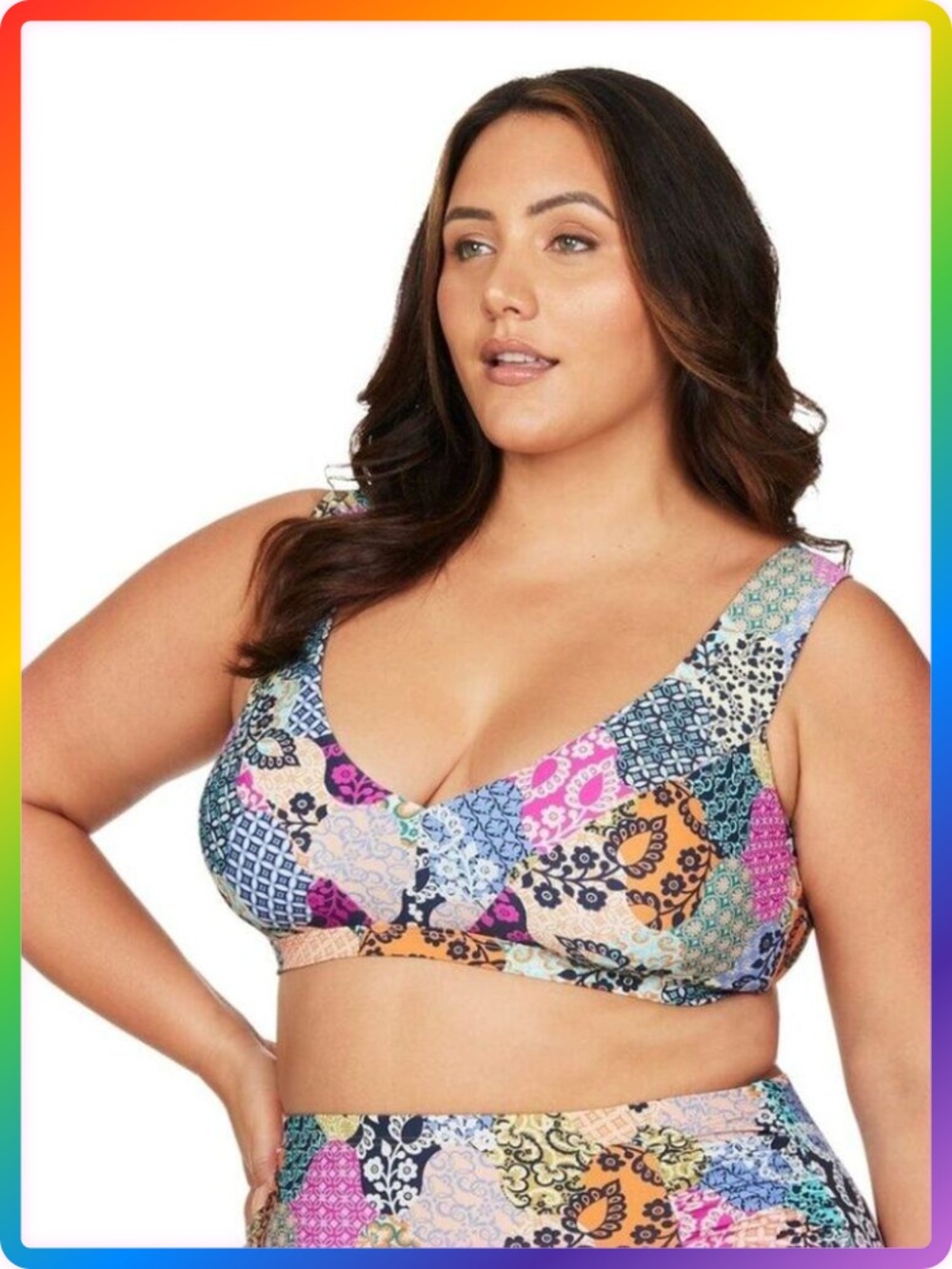 Artesands Salmagundi Magritte Bikini Top SIZE 10 Multi Print